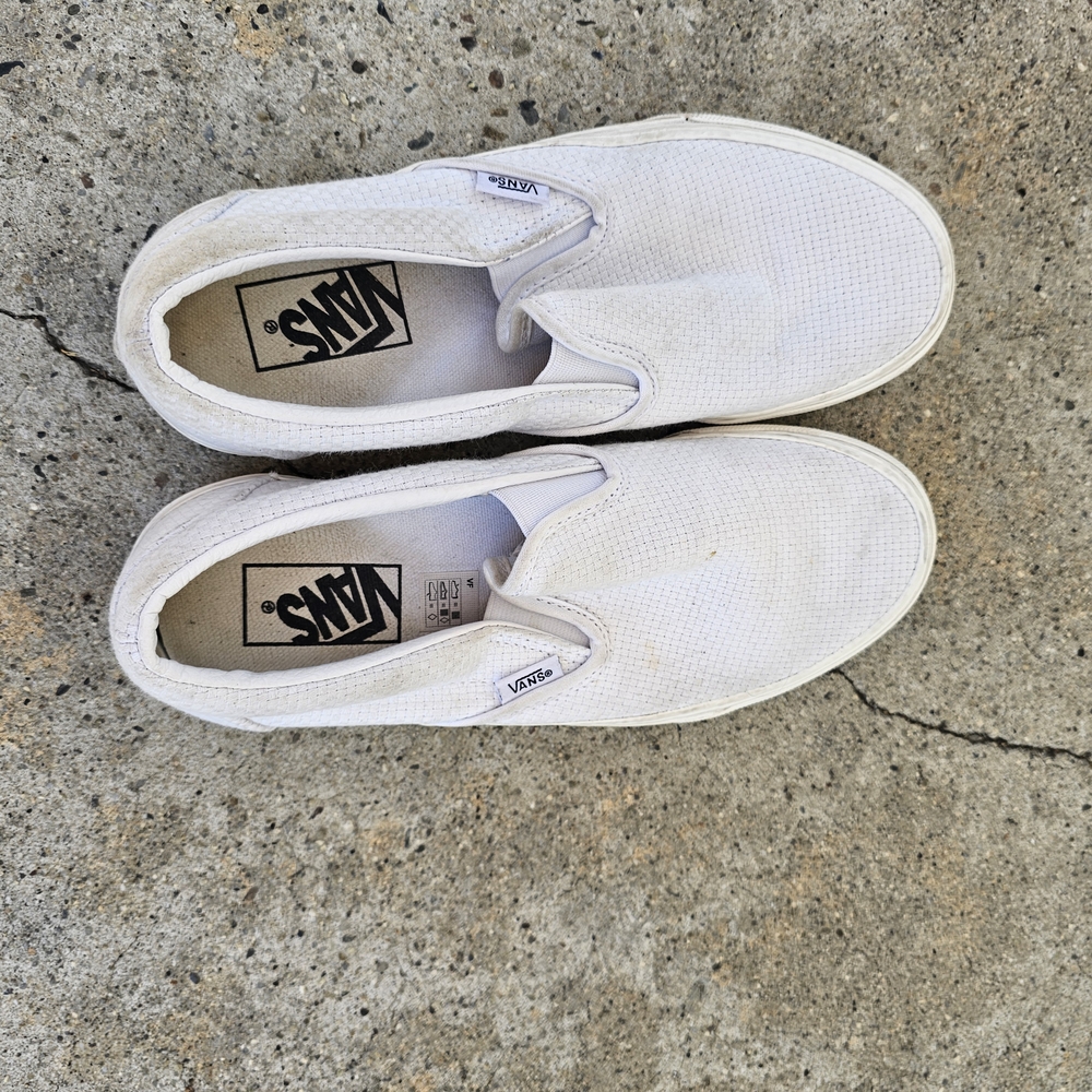 Vans White Slip-On Shoes